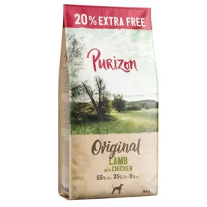 12 kg + 2,4 kg kaupan päälle! 14,4 kg Purizon-koiranruoka lammas ja kana