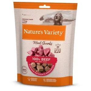 2 + 1 kaupan päälle! 3 x Nature's Variety -koiranherkut pakastekuivatut palat - nauta 3 x 50 g