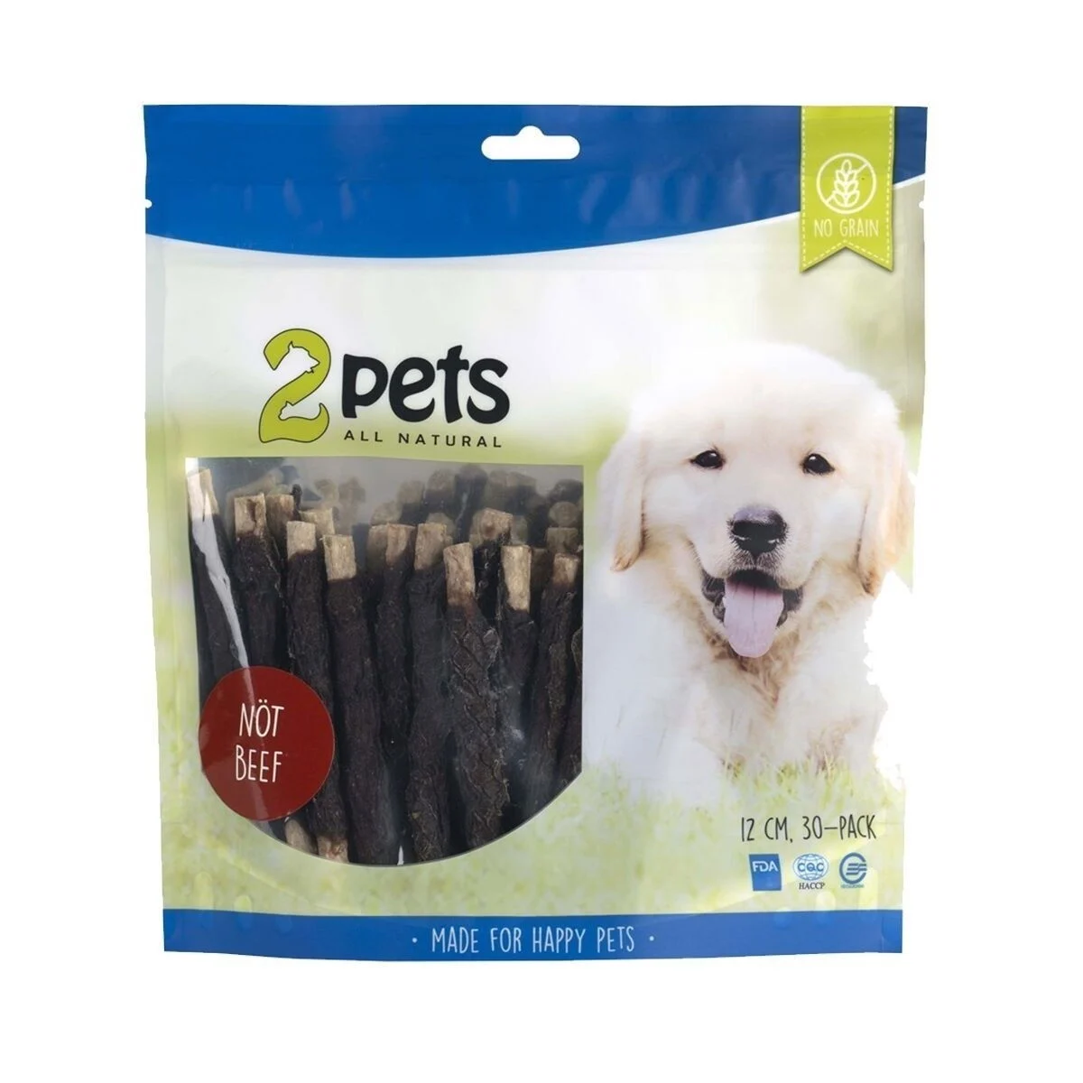 2pets Purutikut lihakääreellä 12 cm 30 kpl