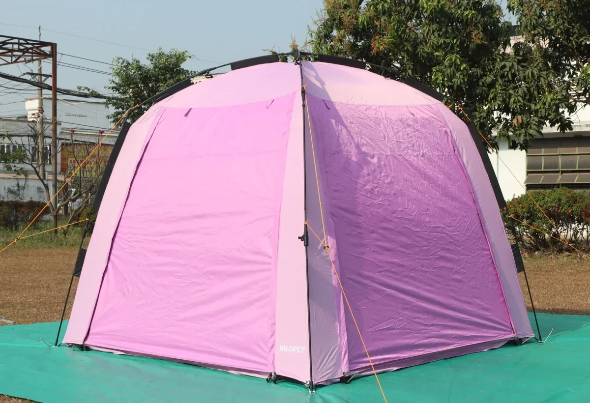 4-ovinen näyttelyteltta 2,5m x 2,5m, Double-Pink