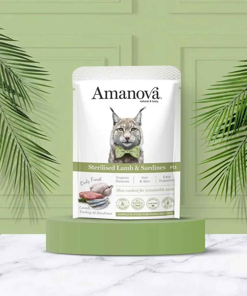 Amanova Cat Adult Sterilised lammas & sardiini 85g