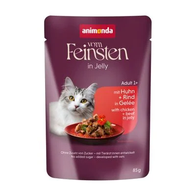 animonda Vom Feinsten Adult Raffinesse hyytelöissä 24 x 85 g runsaasti kanaa ja nautaa