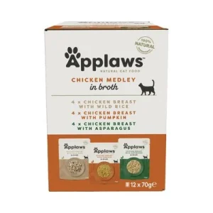 Applaws Pouch in Broth -lajitelma 12 x 70 g kanalajitelma