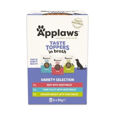 Applaws Taste Toppers -säästöpakkaus 12 x 85 g kokeilupakkaus liemessä