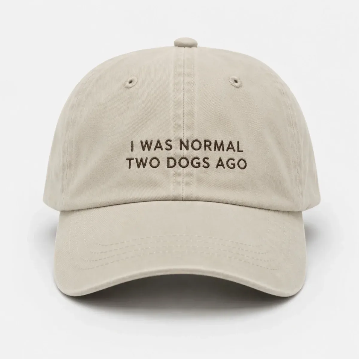 Beige Denim Cap – I Was Normal Two Dogs Ago
