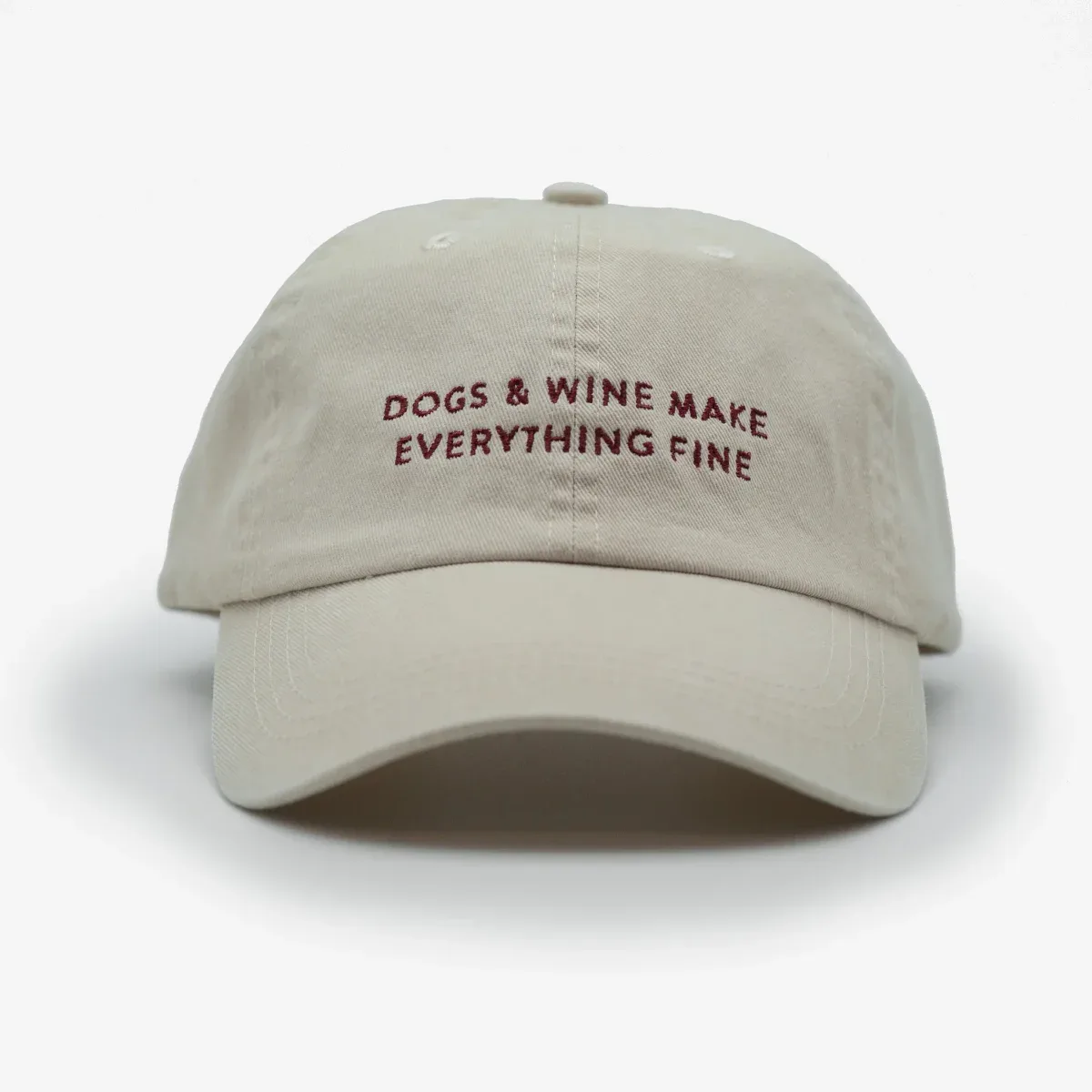Beige denim-lippis – Dogs & Wine Make Everything Fine