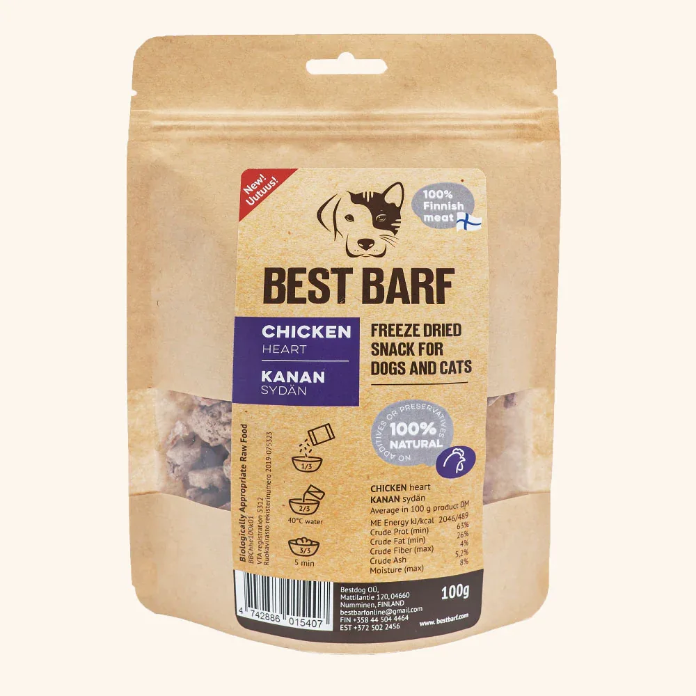 Best Barf Kanan sydän 100g, pakastekuivattu