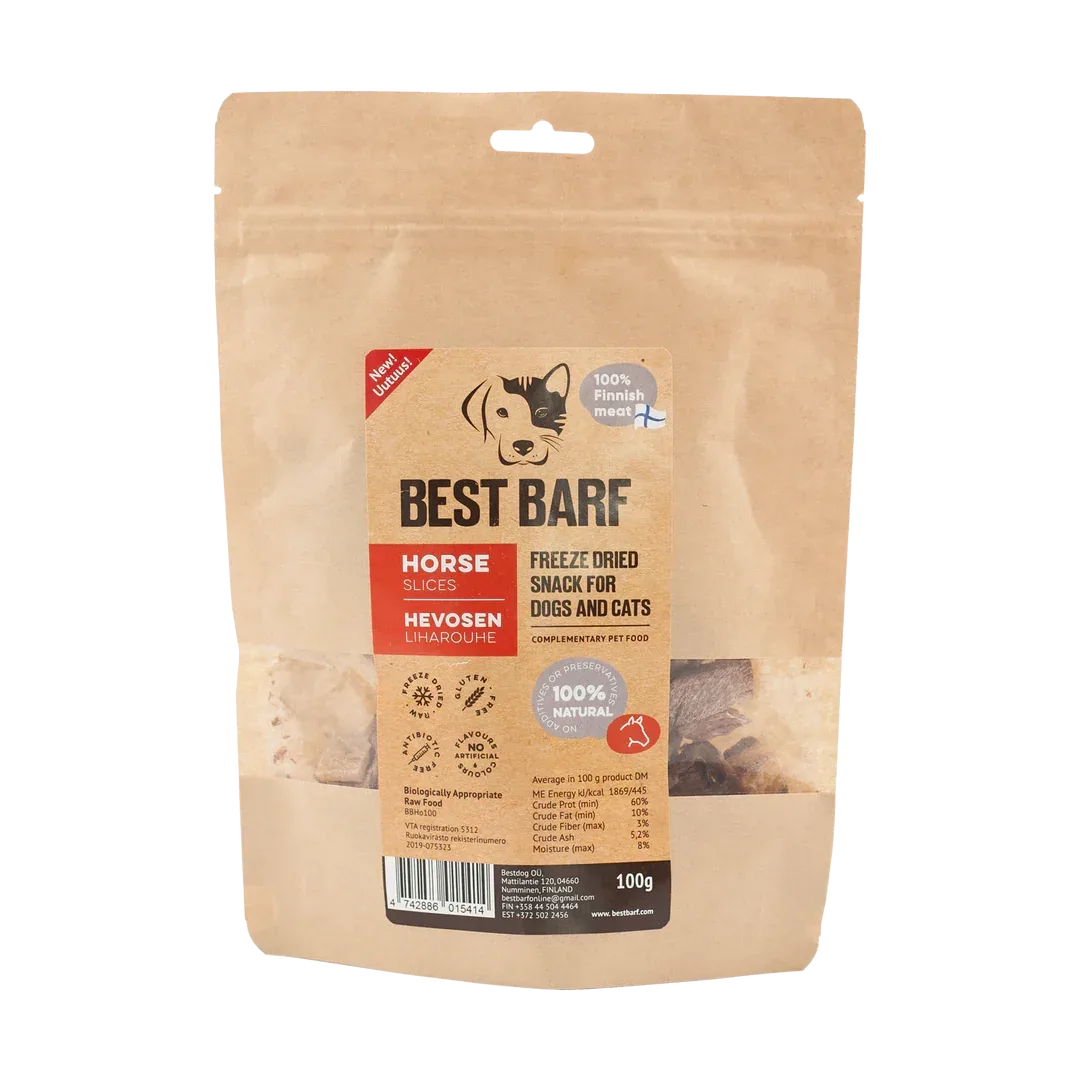 Best Barf Pakastekuivattu Hevosen lihakuutio, 100g