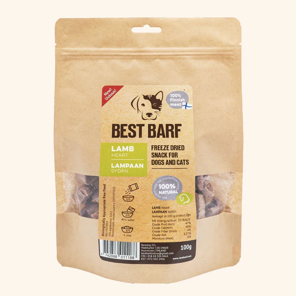Best Barf Pakastekuivattu Lampaan sydän, 100g
