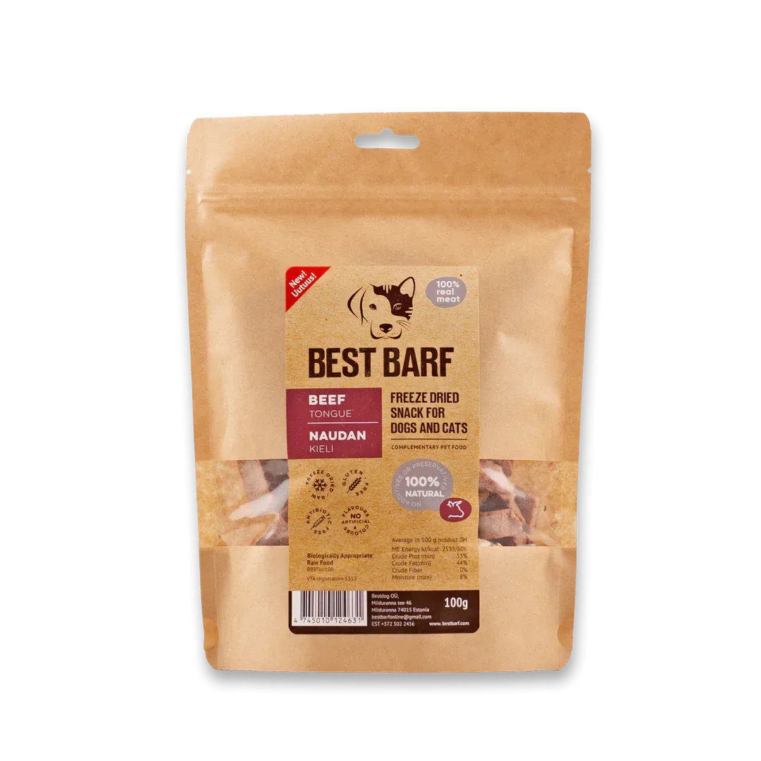 Best Barf Pakastekuivattu Naudan kieli, 100g