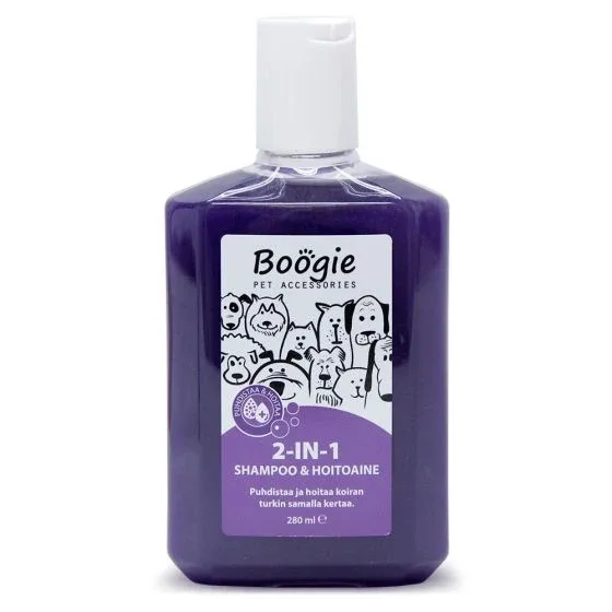 Boogie 2 in 1 Shampoo ja Hoitoaine Koiralle 280ml