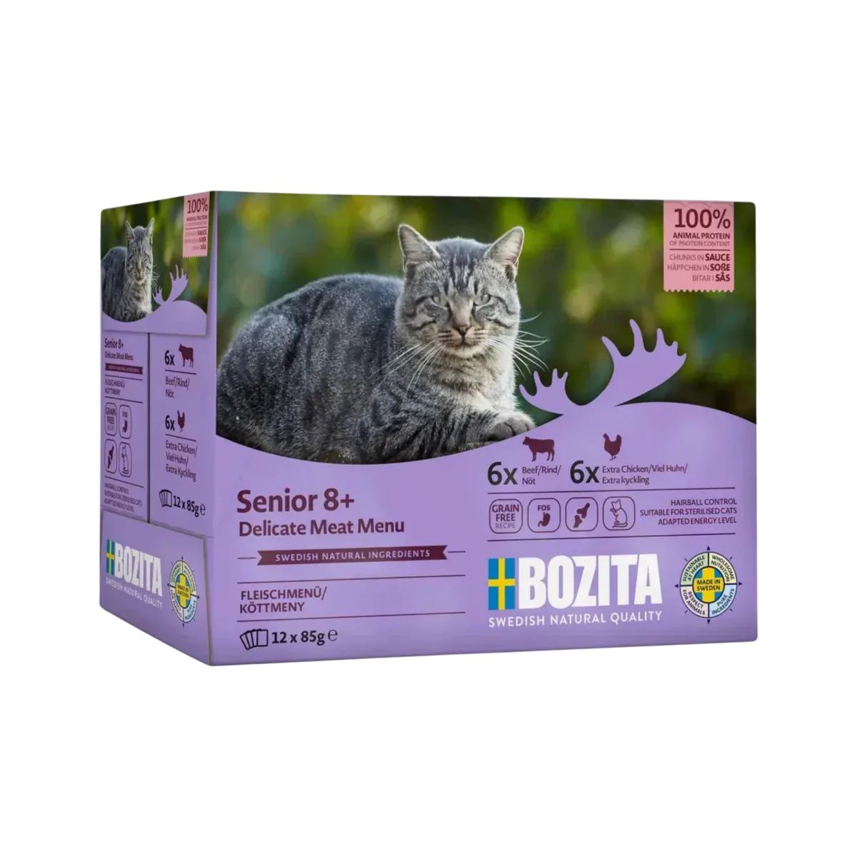 Bozita Feline Senior lihalajitelma – paloja kastikkeessa multipack 12 x 85 g