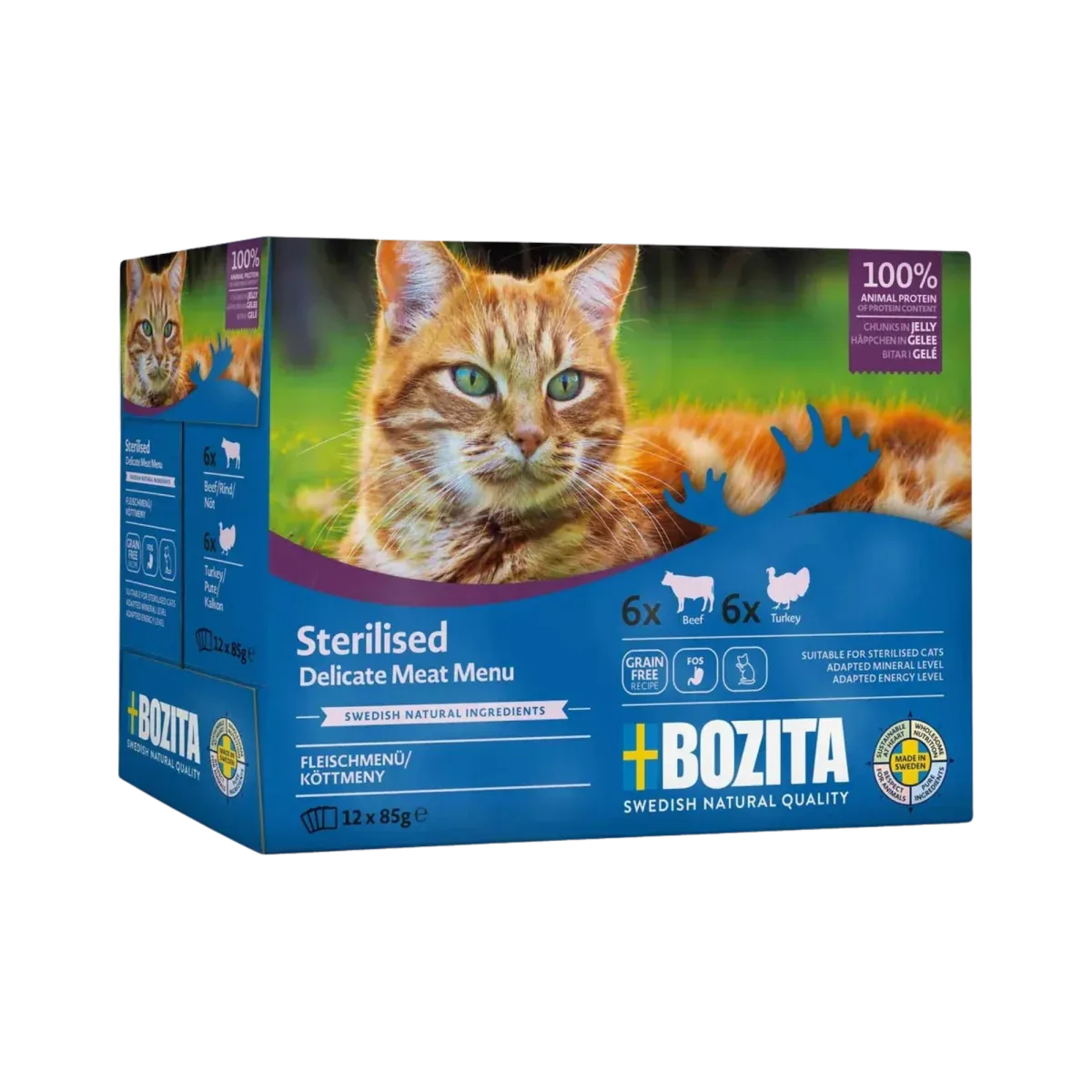 Bozita Feline Sterilised lihalajitelma hyytelössä multipack 12 x 85 g