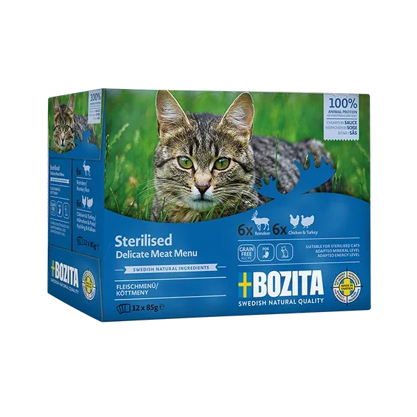 Bozita Feline Sterilised Meat In Sauce 12x85g
