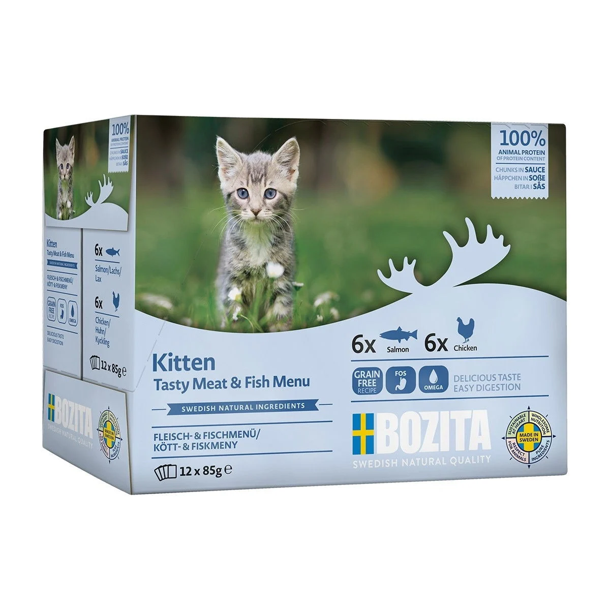 Bozita kitten lajitelma kastikkeessa 12×85 g