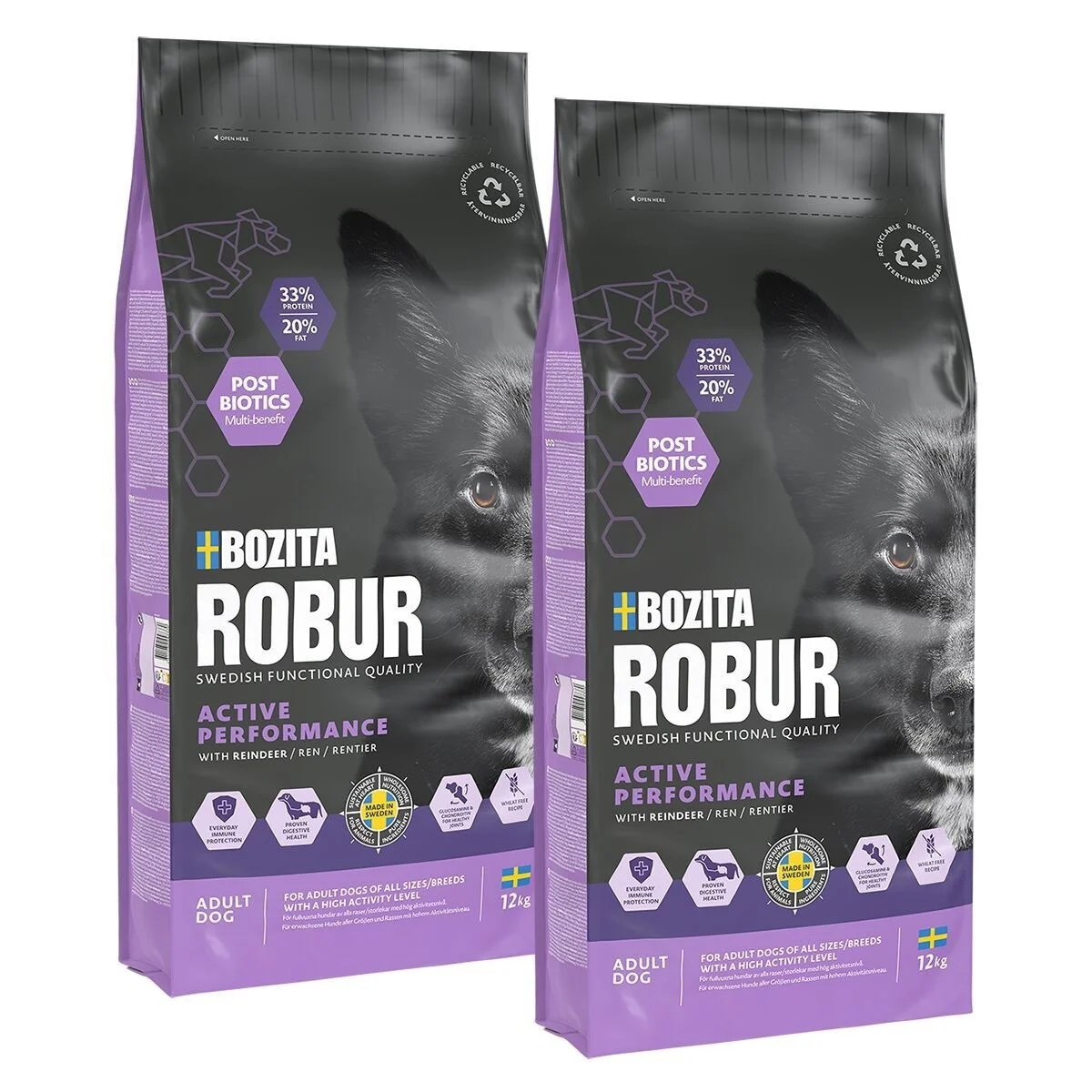 Bozita Robur Adult Performance Reindeer 2×12 kg