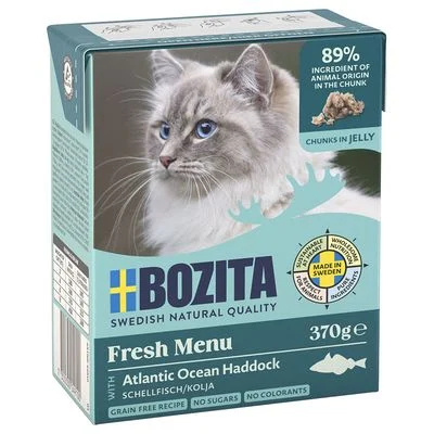 Bozita Tetra Chunks -säästöpakkaus 24 x 370 g in Jelly: kolja