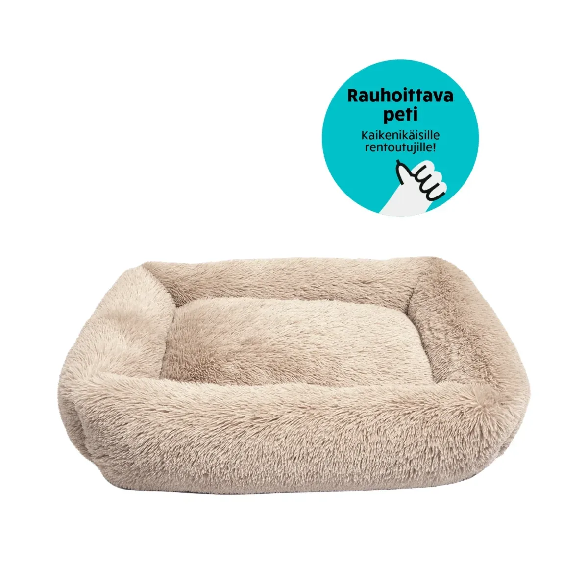 Brava Fluffy – Rauhoittava peti, Beige suorakulmio
