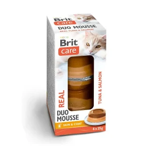 Brit Care Cat Double Layer mousse, tonnikala ja lohi 6 × 25 g