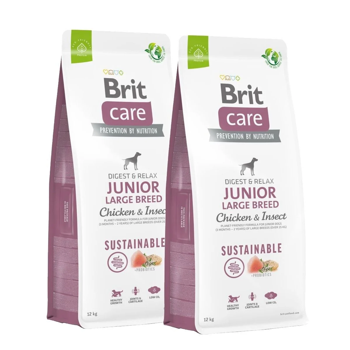 Brit Care Dog Junior Large Breed Sustainable Chicken & Insect 2×12 kg