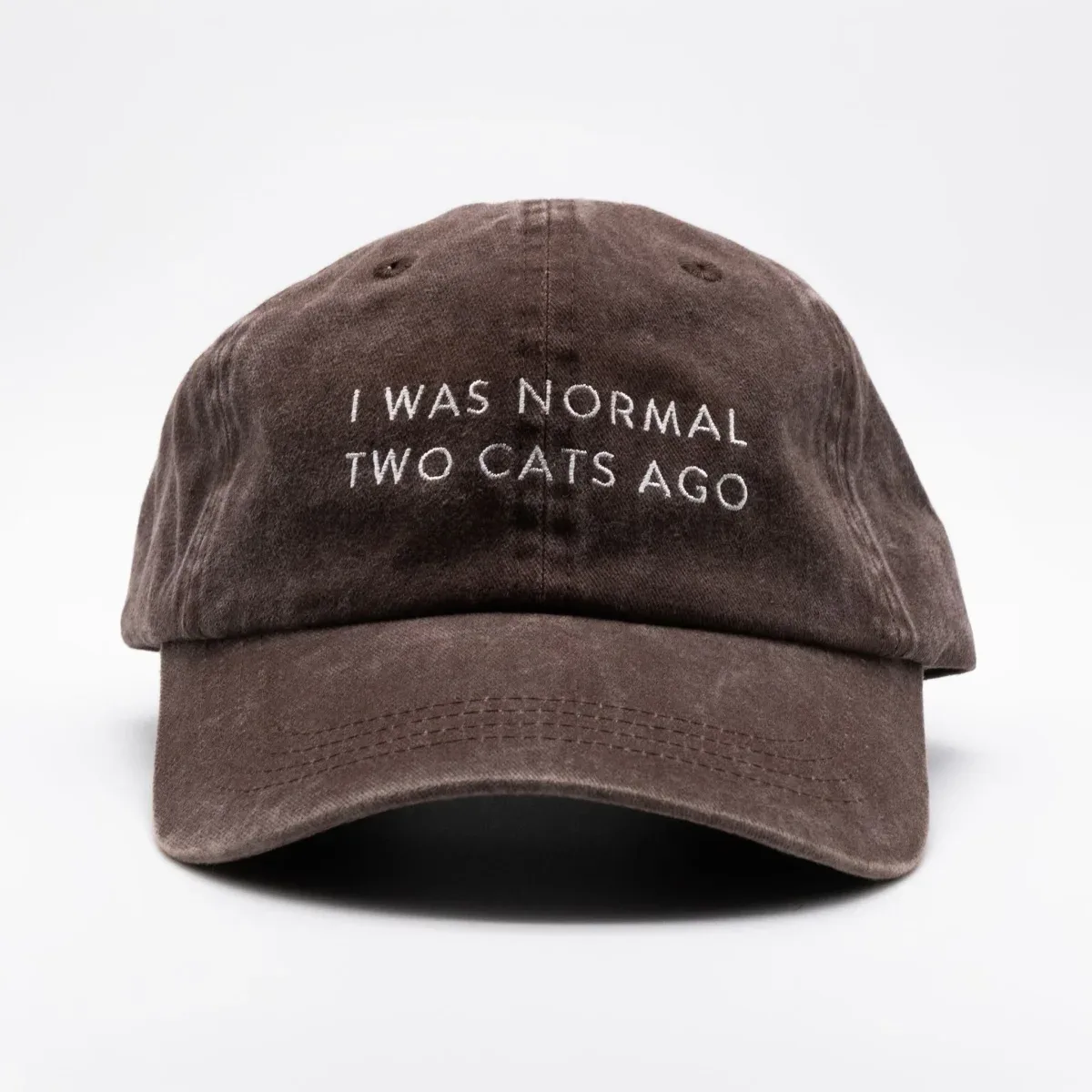 Brown Denim Cap – I Was Normal Two Cats Ago
