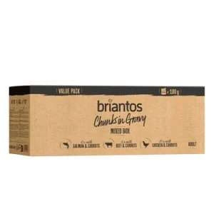 Brtiantos Chunks in Gravy säästöpakkaus 44 x 100 g säästöapakkaus (kana, nauta ja lohi)