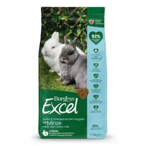 Burgess Excel Junior & Dwarf Rabbit Nuggets minttu 1,75 kg