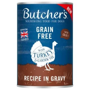 Butcher's Original Grain Free 24 x 400 g kalkkuna kastikkeessa