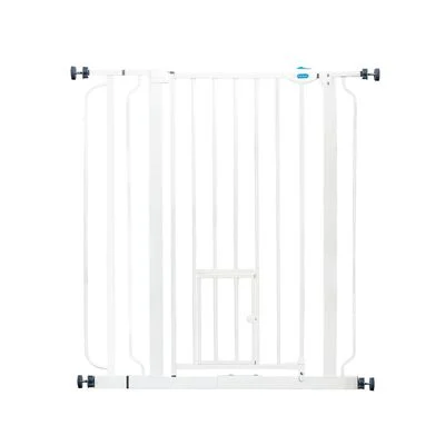 Carlson erittäin korkea koiraportti lemmikkiluukulla 75 - 90 cm leveä, valkoinen