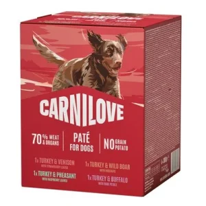 Carnilove Dog Paté -annospussit 16 x 300 g kalkkunalajitelma (4 lajiketta)