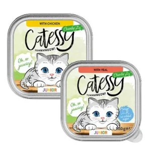 Catessy Junior paloja kastikkeessa – 2 makua sisältävä lajitelma 16 x 100 g
