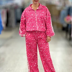 Collegesetti Pink Leopardy