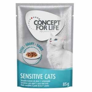 Concept for Life -säästöpakkaus 24 x 85 g Sensitive Cats in Gravy
