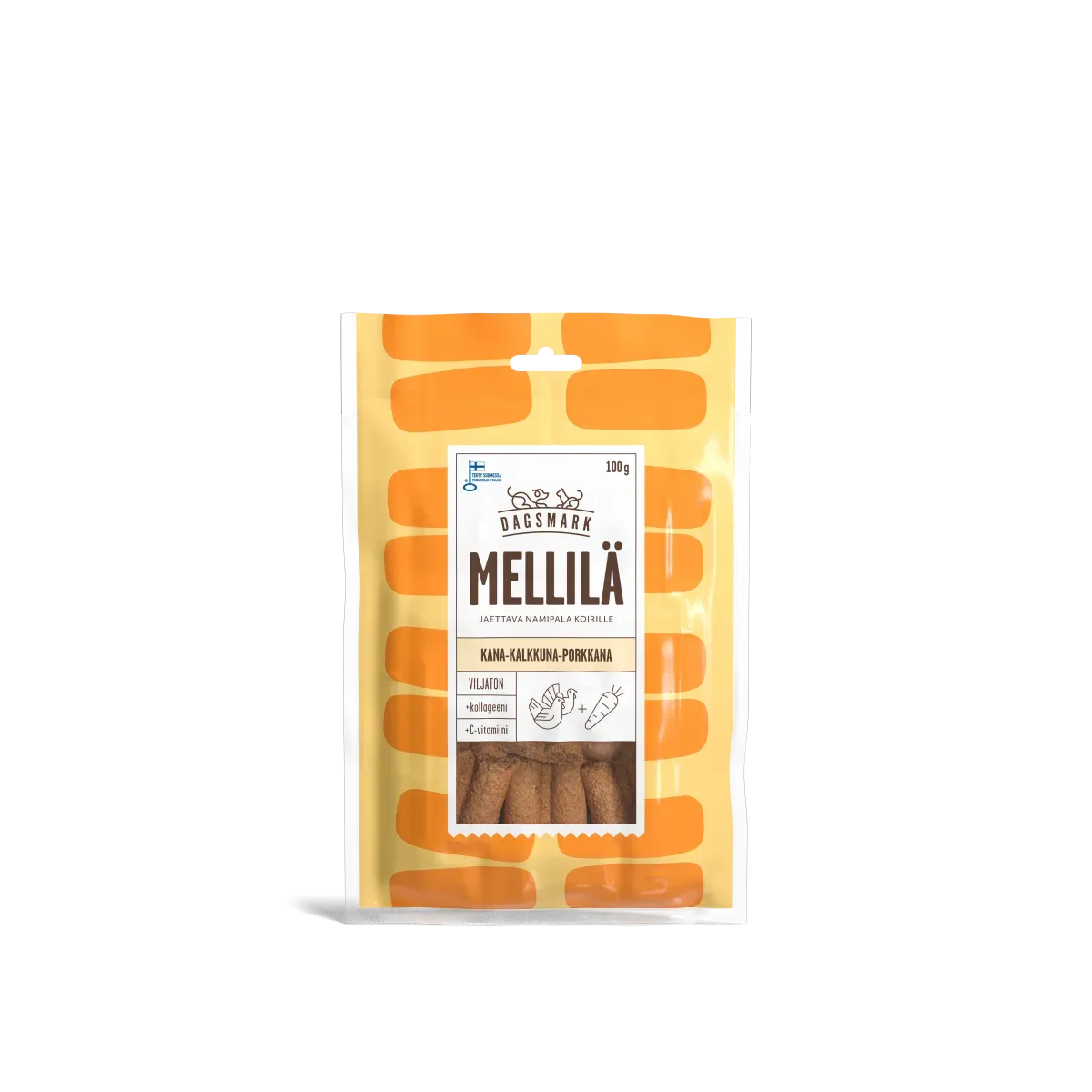 Dagsmark MELLILÄ kana-kalkkuna-porkkana koirannamit 100 g