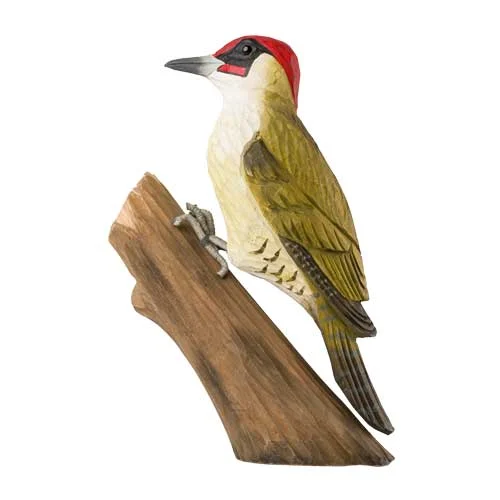 Decobird vihertikka puinen koristelintu