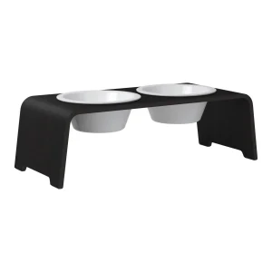 dogBar® Classic korotettu ruokakuppiteline – Tumma tammi