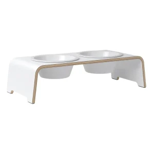 dogBar® Classic korotettu ruokakuppiteline – Valkoinen