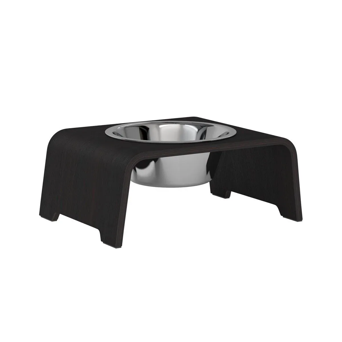 dogBar® Single korotettu ruokakuppi – Tumma tammi