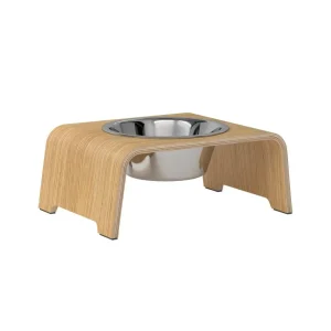 dogBar® Single korotettu ruokakuppi – Vaalea tammi