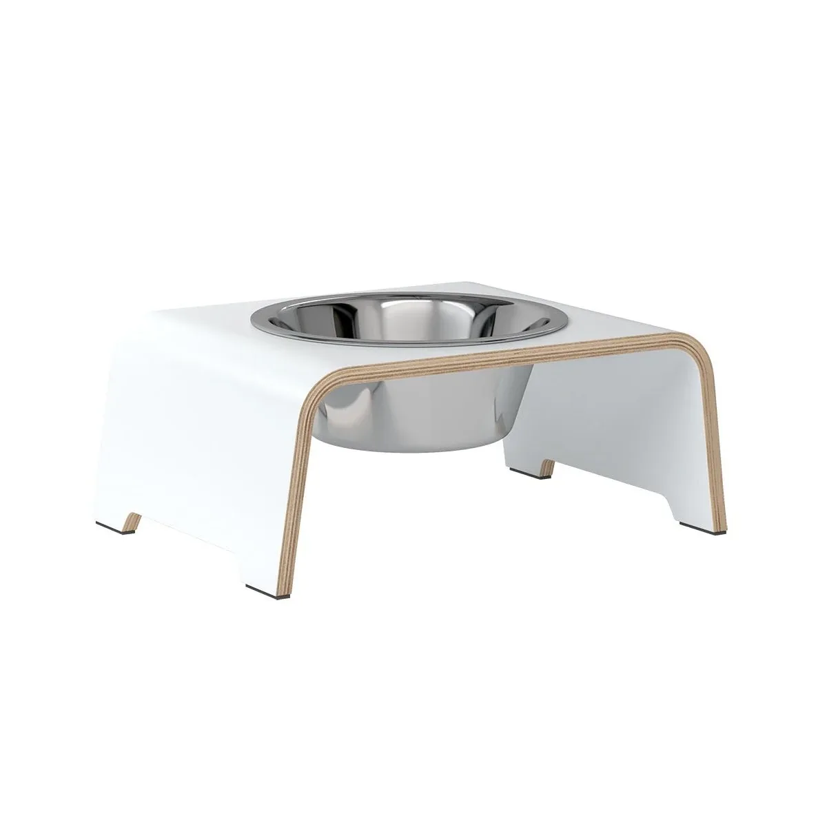 dogBar® Single korotettu ruokakuppi – Valkoinen