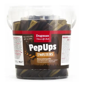 Dogman PepUps Twisters koiranherkku 3makua 450g
