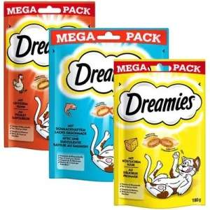 Dreamies Big Pack -säästöpakkaus 6 x 180 g lajitelma: juusto, kana & lohi