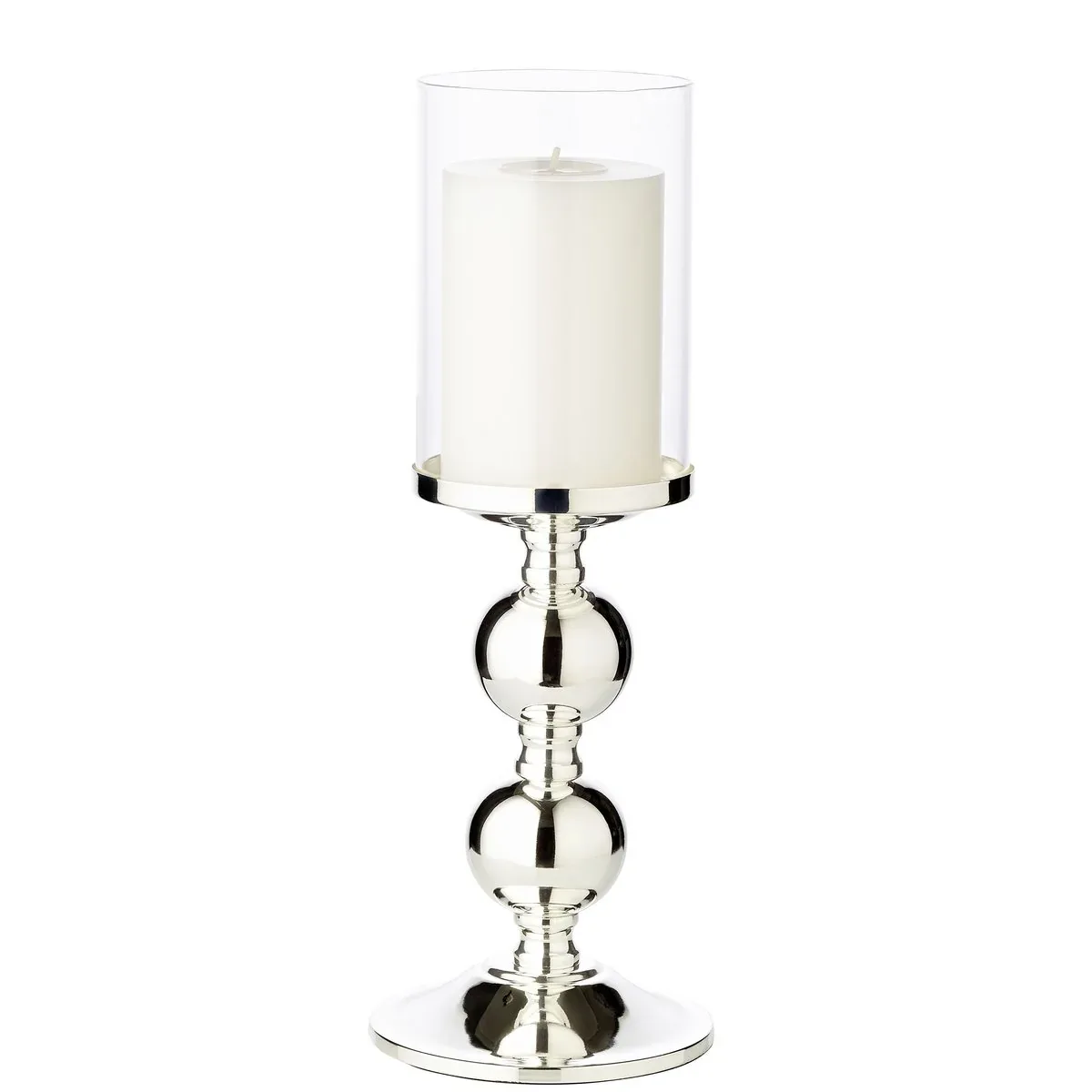 EDZARD Bamboo -kynttilänjalka 35,5 cm – hopeoitu