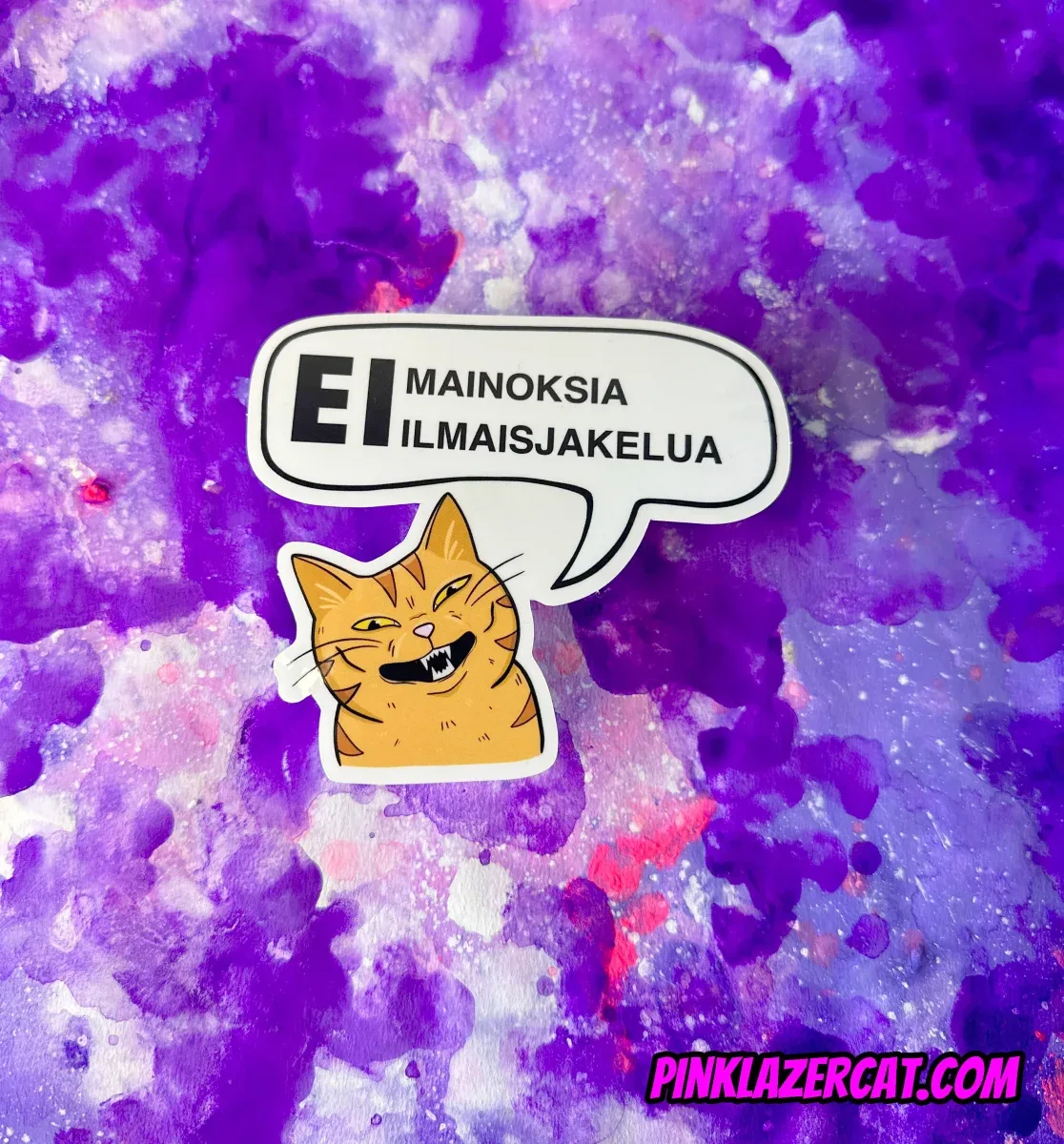 Ei mainoksia/ilmaisjakelua kissa – Säänkestävä tarra