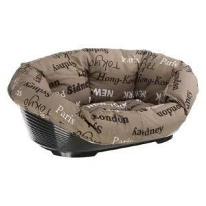 Ferplast Siesta Deluxe musta koirankori Sofà-päällyksellä - Cities setti 4: P 61,5 x L 45 x K 21,5 cm