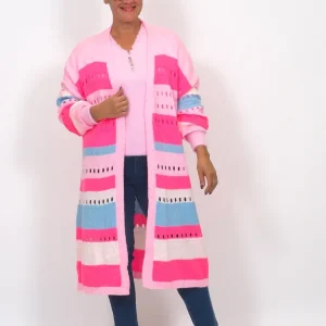 Fiini Fr枚枚kyn盲 Neuletakki Pinkki/Sininen Sylvi