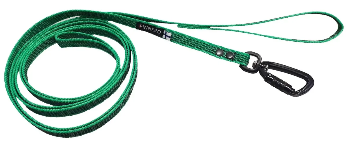 FINNERO RESCUE Antislip talutin koiralle, 300 cm, vihreä, karabiinilukko