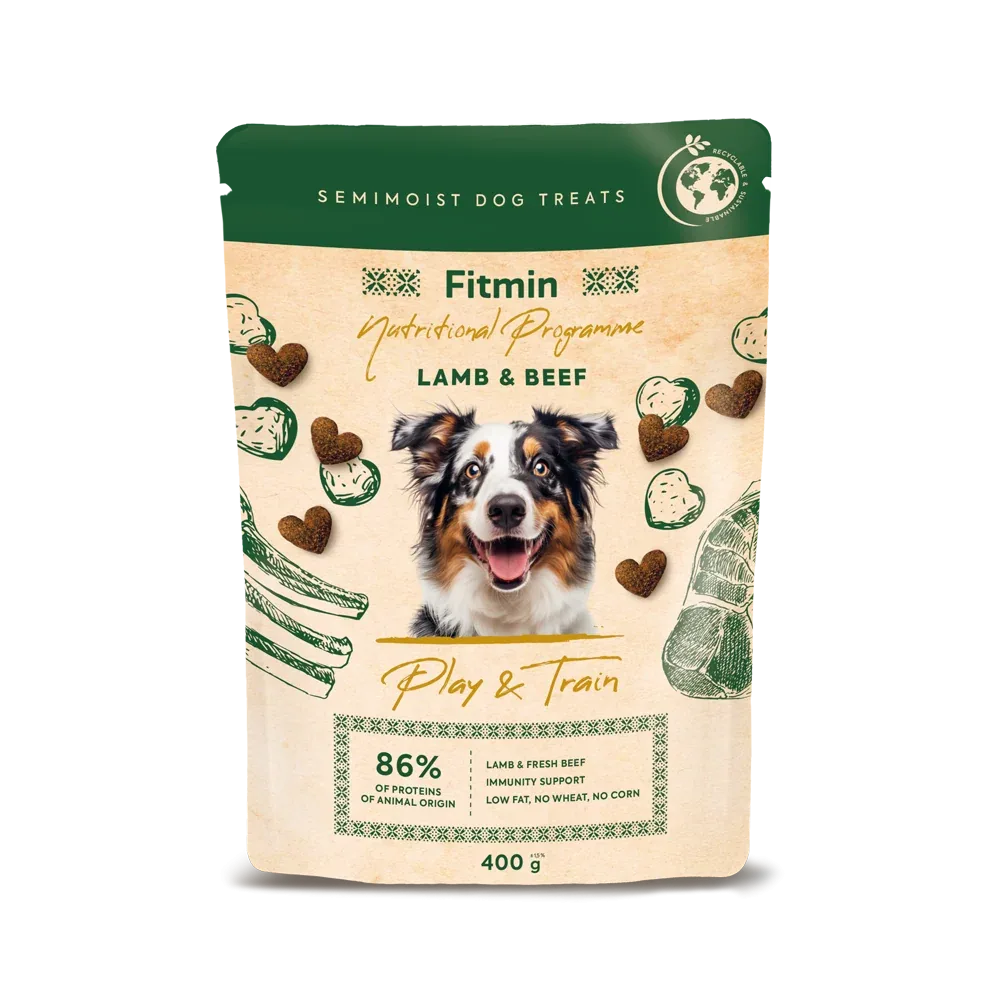 FITMIN NP Play and Train Lamb & Beef Dog Treats 400g