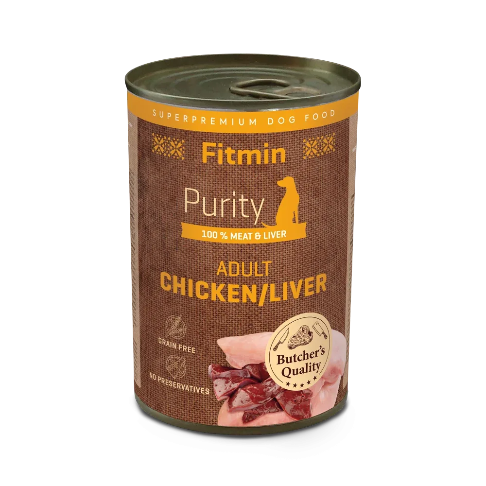 Fitmin Purity koiran säilykeruoka kana ja maksa 400 g