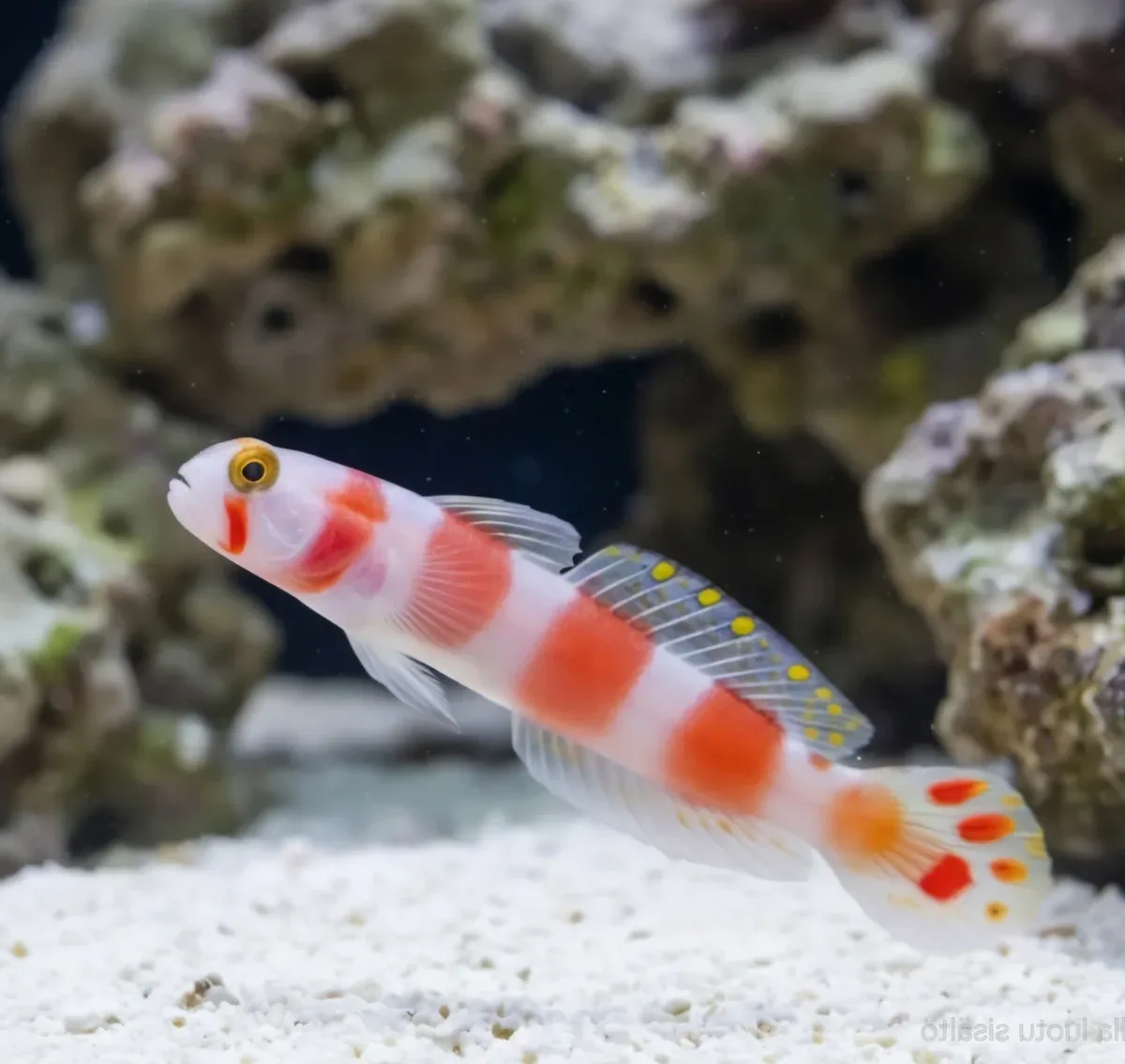 Flagtail prawn goby (Amblyeleotris yanoi)